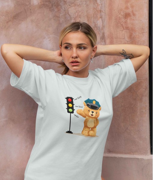 Дамска тениска с щампа Мечета Cop bear